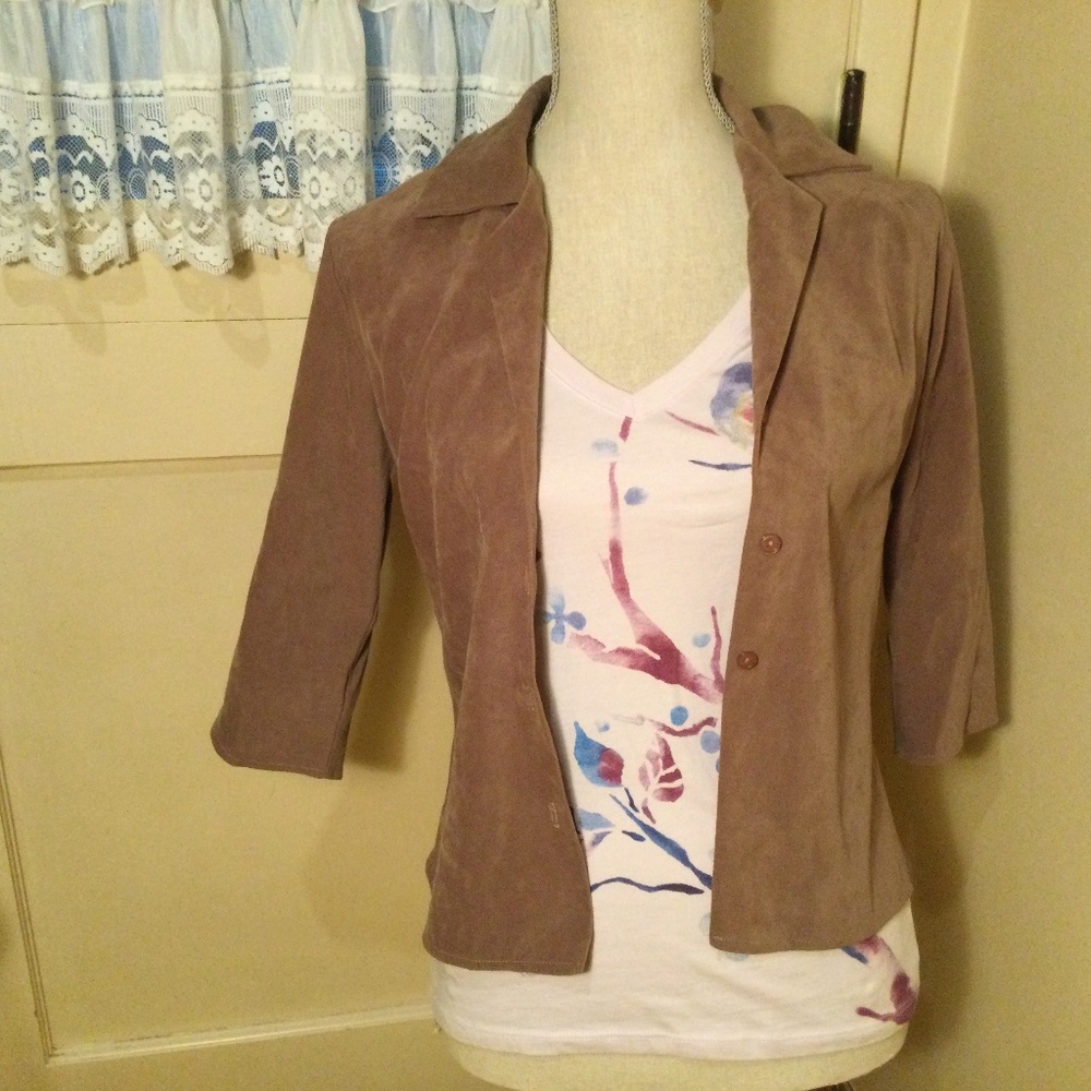 Eye Candy Tan soft velvety Blazer
